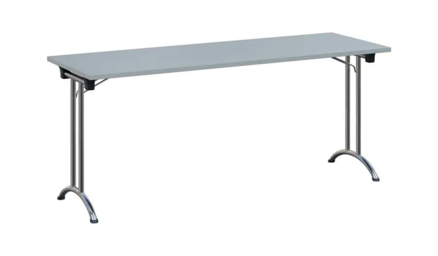 SLC 180 chrom skládací jednací stůl 1800x600, deska 25 mm, podnož chrom, deska šedá